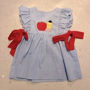 Back to School Blue Gingham Side Tie Dress